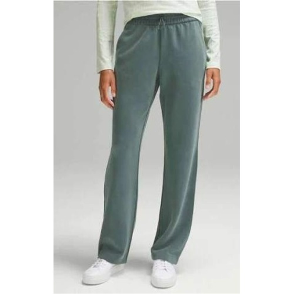 Lululemon Softstreme‎ Straight Leg Pants Sage Green High Rise 12 Drawstring #C